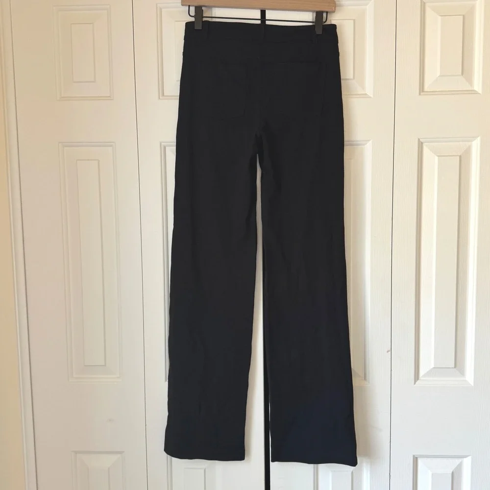 Athleta Black Wide Leg Trousers Stretch Work Travel Pants Size 2 RN 54023